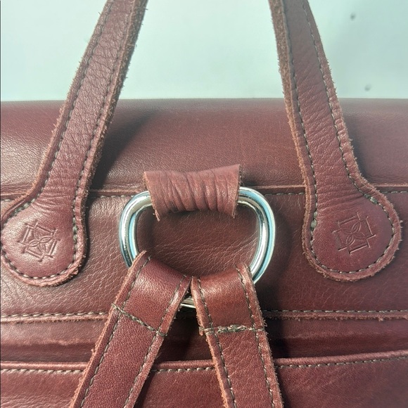 DOMINIE "THE TALIA" LEATHER BACKPACK in wine Burgundy - Picture 7 of 10